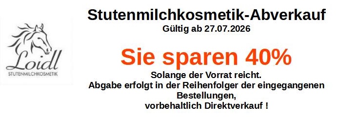 Stutenmilchkosmetik-Abverkauf